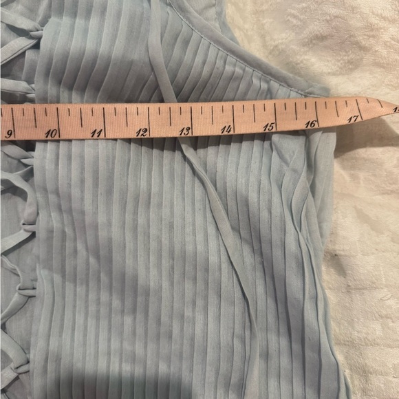 REISS Florrie Eyelet Detailed Sleeveless Blouse ruffled high low pleated tie - Picture 7 of 10